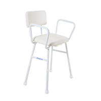 Shower Stool with Arms - Padded Seat and Back